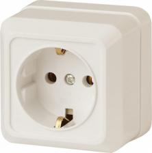 Розетка Intro 2-202-02 Розетка Quadro 2-202-02 с заземлением 2P+E Schuko, 16А-250В, IP20, ОУ, слоновая кость, цена за 1 шт
