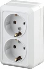 Розетка Intro 2-204-01 Розетка Quadro 2-204-01 с заземлением двойная 2х2P+E Schuko, 16А-250В, IP20, ОУ, белый, цена за 1 шт
