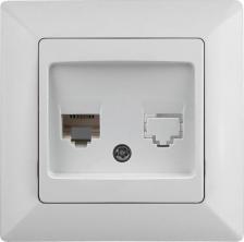 Розетка Intro 4-303-01 Розетка Solo 4-303-01 информационная RJ45, СУ, белый, цена за 1 шт