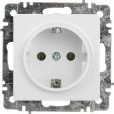Розетка Intro 6-202-01 Розетка Accent 6-202-01 2P+E Schuko, 16А-250В, IP20, СУ, AL/CU, белый, цена за 1 шт