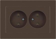 Розетка Intro 6-204-08 Розетка Accent 6-204-08 2х2P, 16А-250В, IP20, СУ, AL/CU, бронза, цена за 1 шт