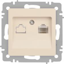 Розетка Intro 6-303-02 Розетка Accent 6-303-02 информационная RJ45, IP20, СУ, слоновая кость, цена за 1 шт