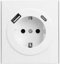 Розетка Kranz Розетка STRONG 1-ая с/з с/у з/ш 16А с USB A+C быстрой зарядки 5В/3А жемчуг, цена за 1 шт