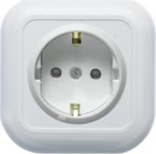 Розетка Кунцево-Электро Розетка ВАЛЕНТИНА открытой установки, одноместная с з/к, з/ш РА16-315 7642