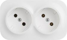 Розетка Legrand Блок силовая Quteo двойная, 2 розетки, открытая, IP20, белый [782231]