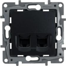 Розетка Legrand Etika Антрацит Розетка компьютерная 2-ая RJ45, кат.5е UTP