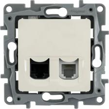 Розетка Legrand Комбинированная розетка Etika 672352 RJ11 + RJ45 слоновая кость