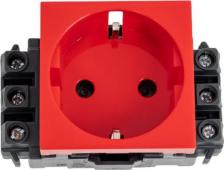 Розетка Legrand Розетка Mosaic 2М 2К+З нем. ст. красный 77611