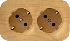 Розетка Legrand Розеточный блок с предварительным подключением 2x2К+З со шторками дерево, Quteo 782287