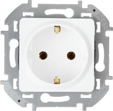 Розетка Legrand штепсельная Розетка Inspiria одноместная с заземлением 16А IP20 механизм скрытого монтажа белая