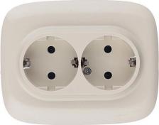 Розетка Legrand Valena ALLURE DIY Сл.кость Розетка 2-ая с/з с защитными шторками, безвинт.зажим