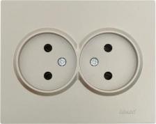 Розетка Lezard Розетка двойная встраиваемая Vesna 742-3700-128B без заземления цвет титан