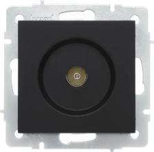 Розетка Lezard Розетка ТВ встраиваемая Vesna без заземления цвет черный бархат