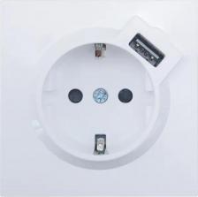 Розетка Lezard Розетка USB встраиваемая Zima с заземлением цвет белый