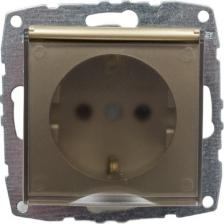 Розетка Mono Electric Механизм розетки L/D, с заземлением, с крышкой, титан 500-002221-118