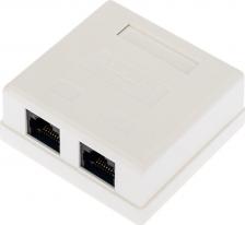 Розетка Rexant Розетка компьютерная внешняя, 2-порта RJ-45, UTP CAT 6, цена за 1 шт
