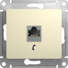 Розетка Schneider Розетка телефонная Glossa скрытая, IP20, бежевый [gsl000281t]