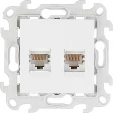 Розетка Simon 24 Белая Розетка 2хRJ45 кат. 5е UTP