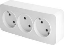 Розетка Stekker Розетка 3-местная б/з открытой установки, 250В, 10А, IP20, серия София, белый, MST10-13-01, цена за 1 шт