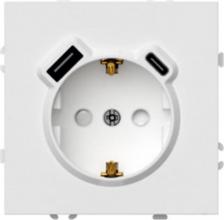 Розетка Stekker Розетка RST16-5119-01 на 3 поста, с заземлением. Материал: поликарбонат, бронза, латунь, сталь, цвет белый фарфор, soft touch, размер 71*71*54мм