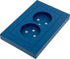 Розетка Systeme Electric Розетка 2-м AtlasDesign 16А без заземл в сборе аквамарин | код. ATN001120 |