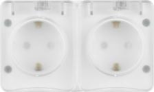 Розетка Systeme Electric Розетка 2-м ОП AtlasDesign Profi54 16А IP54 250В с заземл. защ. шторки бел. SchE ATN540126