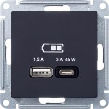 Розетка Systeme Electric Розетка A AtlasDesign + тип-C 45W высокоскоростная зарядка ATN001029