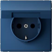 Розетка Systeme Electric Розетка ArtGallery 16А IP20 с заземл. защ. шторки с крышкой механизм аквамарин SE GAL001146