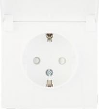 Розетка Systeme Electric Розетка ArtGallery 16А IP44 с заземл. защ. шторки с крышкой механизм бел. SE GAL440146