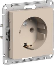 Розетка Systeme Electric Розетка AtlasDesign с заземлением, 16А, механизм, Песочный, ATN001243