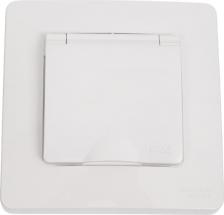 Розетка Systeme Electric Розетка Blanca скрытая установка Белый IP44 с заземляющим контактом со шторками,с крышкой, 16А, 250В BLNRS441111