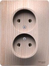 Розетка Systeme Electric Розетка двойная Glossa 16А без заземл. в сборе сосна SE GSL001520