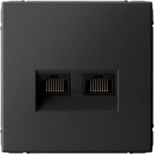 Розетка Systeme Electric Розетка компьютерная ArtGallery встраиваемая базальт 2хRJ45