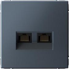 Розетка Systeme Electric Розетка компьютерная GAL000788 ArtGallery двойная RJ45+RJ45, кат.6А, механизм, Грифель