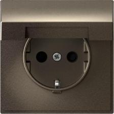 Розетка Systeme Electric Розетка с заземлением GAL000646 ArtGallery со шторками с крышкой, 16А, IP20, механизм, мокко