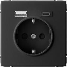 Розетка Systeme Electric Розетка с заземлением с 2 USB GAL001032 ArtGallery A+C, 5В/2,4А/3,0А, 2х5В/1,5А, механизм, Карбон
