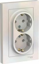 Розетка Systeme Electric Розетка Schneider Electric ATN000424 2-местная, СП, 16А, с заземлением, в сборе, жемчужная