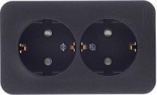 Розетка Systeme Electric Розетка Schneider Electric BLNRA011216 2-местная, ОП, 16А, IP20, 250В с/з шторки антрацит