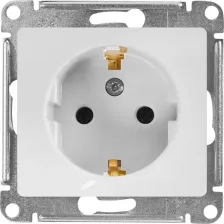 Розетка Systeme Electric Розетка Schneider Electric Glossa GSL000143 1-местная, СП, 16А, IP20, с заземлением, белая