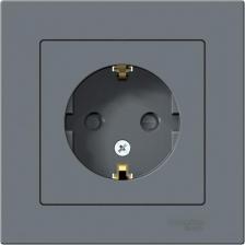 Розетка Systeme Electric Розетка SE AtlasDesign Грифель с/з со шторками, 16А, в сборе