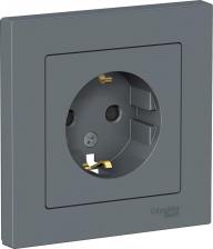 Розетка Systeme Electric Розетка SE AtlasDesign Грифель с/з со шторками, 16А, в сборе