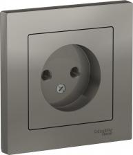 Розетка Systeme Electric Розетка SE AtlasDesign Сталь б/з, 16А, в сборе