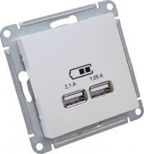 Розетка Systeme Electric Розетка SE AtlasDesign Жемчуг USB, 5В, 1 порт x 2,1 А, 2 порта х 1,05 А, механизм