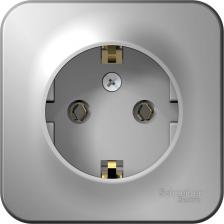 Розетка Systeme Electric Розетка SE Blanca наруж Алюминий с/з без шторок, 16А, 250В