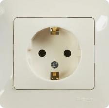 Розетка Systeme Electric Розетка SE Glossa Молочная с/з (в сборе)