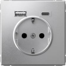 Розетка Systeme Electric Розетка USB ArtGallery встраиваемая алюминий USB-A/ Type-C 4690201030119