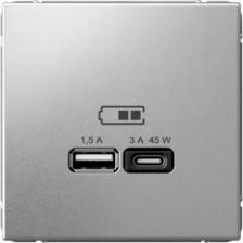 Розетка Systeme Electric Розетка USB ArtGallery встраиваемая алюминий USB-A/ Type-C