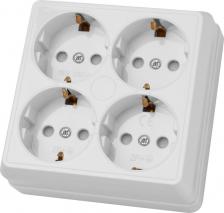 Розетка TDM Electric Розетка четырехместная 2П+3 открытой установки SQ1801-0123