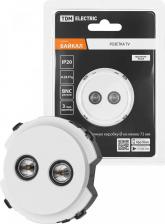 Розетка TDM Electric Розетка двойная TV проходная белая, Байкал, цена за 1 шт