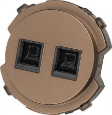 Розетка TDM Electric Розетка компьютерная двойная RJ45 бронза, Байкал, цена за 1 шт